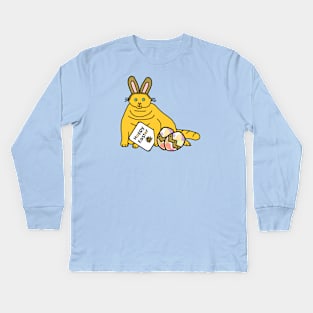 Happy Easter Cat in Easter Bunny Ears Kids Long Sleeve T-Shirt